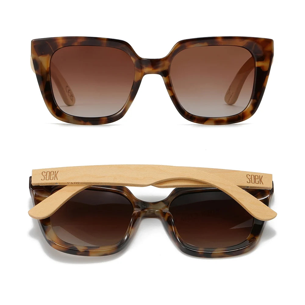 Soek SOLUNA MOCHA TORT l Polarised Sunglass l Walnut Maple Arm