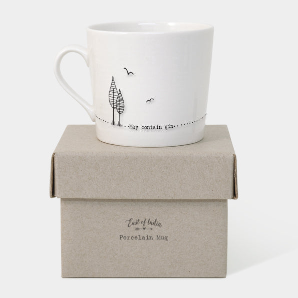 East of India - Porcelain Wobbly Mug - May Contain Gin
