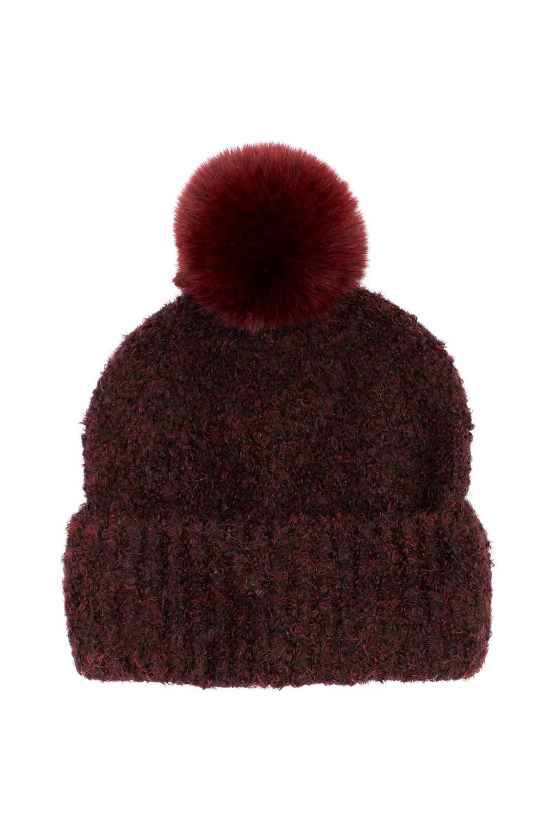 Morgan & Taylor - Elsie Boucle Beanie in Burgundy Red
