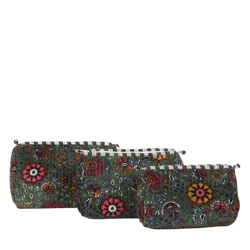 PARISIAN COOL Set of 3 Pouches Velvet Flowers