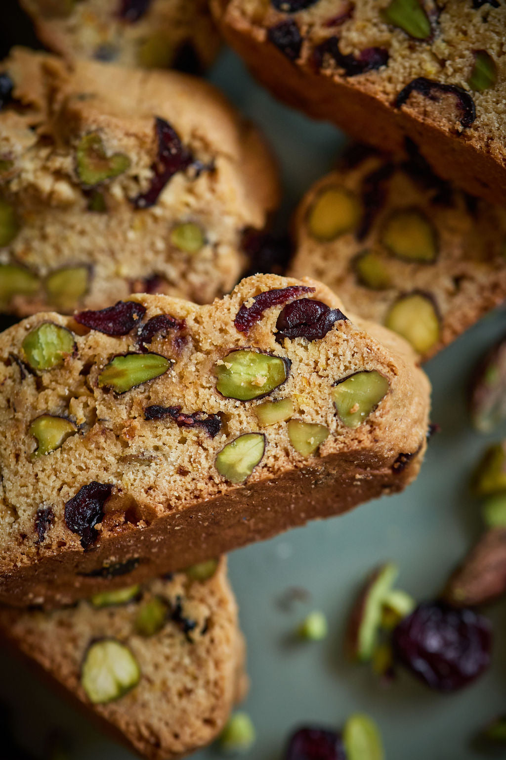 Pistachio cranberry biscotti