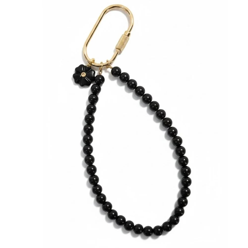 Gemstone Key Ring - Loop Black