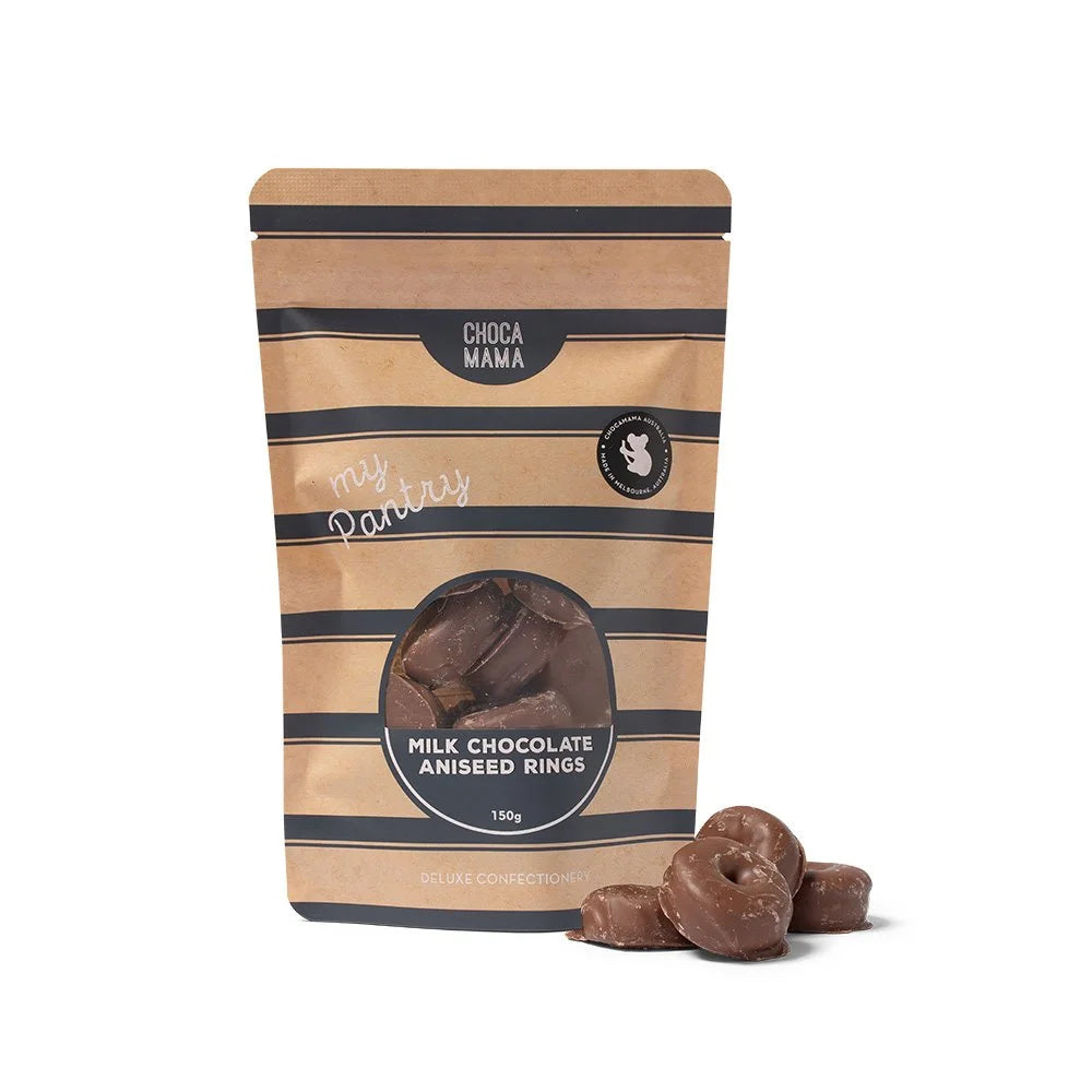 Chocamama Milk Chocolate Aniseed Rings 150g