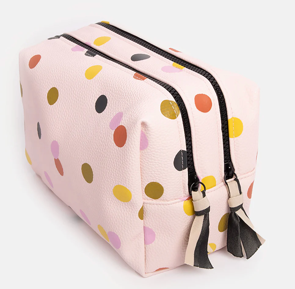 Caroline Gardener Pink Dotty Large Travel Wash Bag