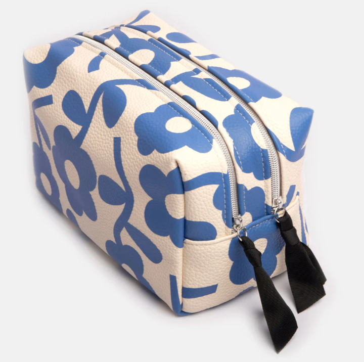 Caroline Gardener Blue Floral Large Travel Wash Bag