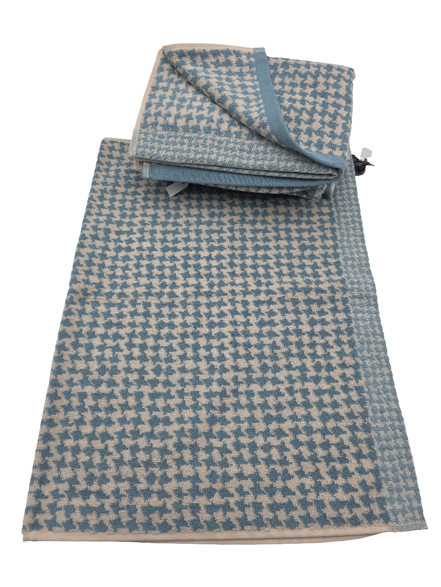 Hand Towel- Houndstooth Blue Haze