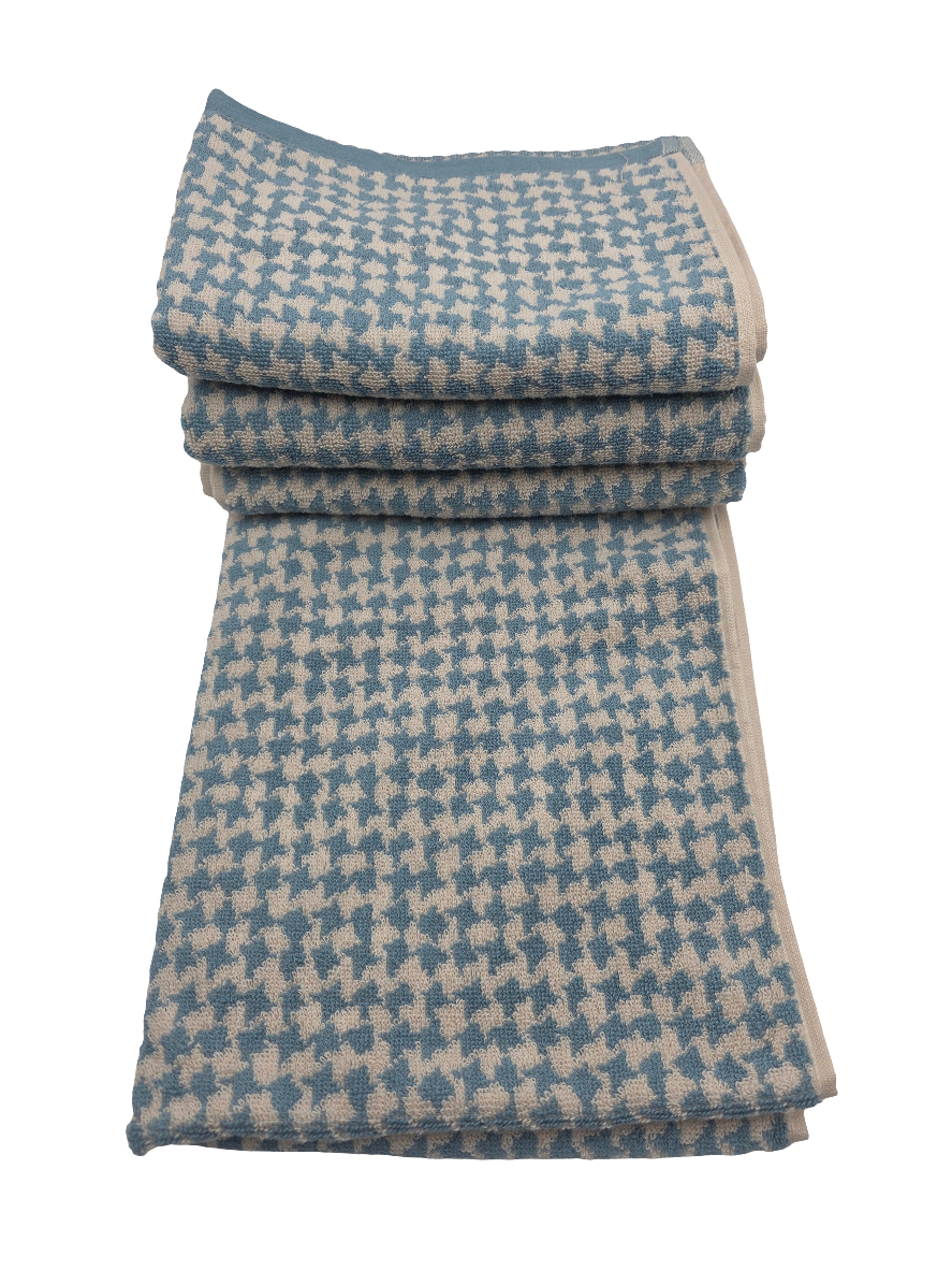 Hand Towel- Houndstooth Blue Haze