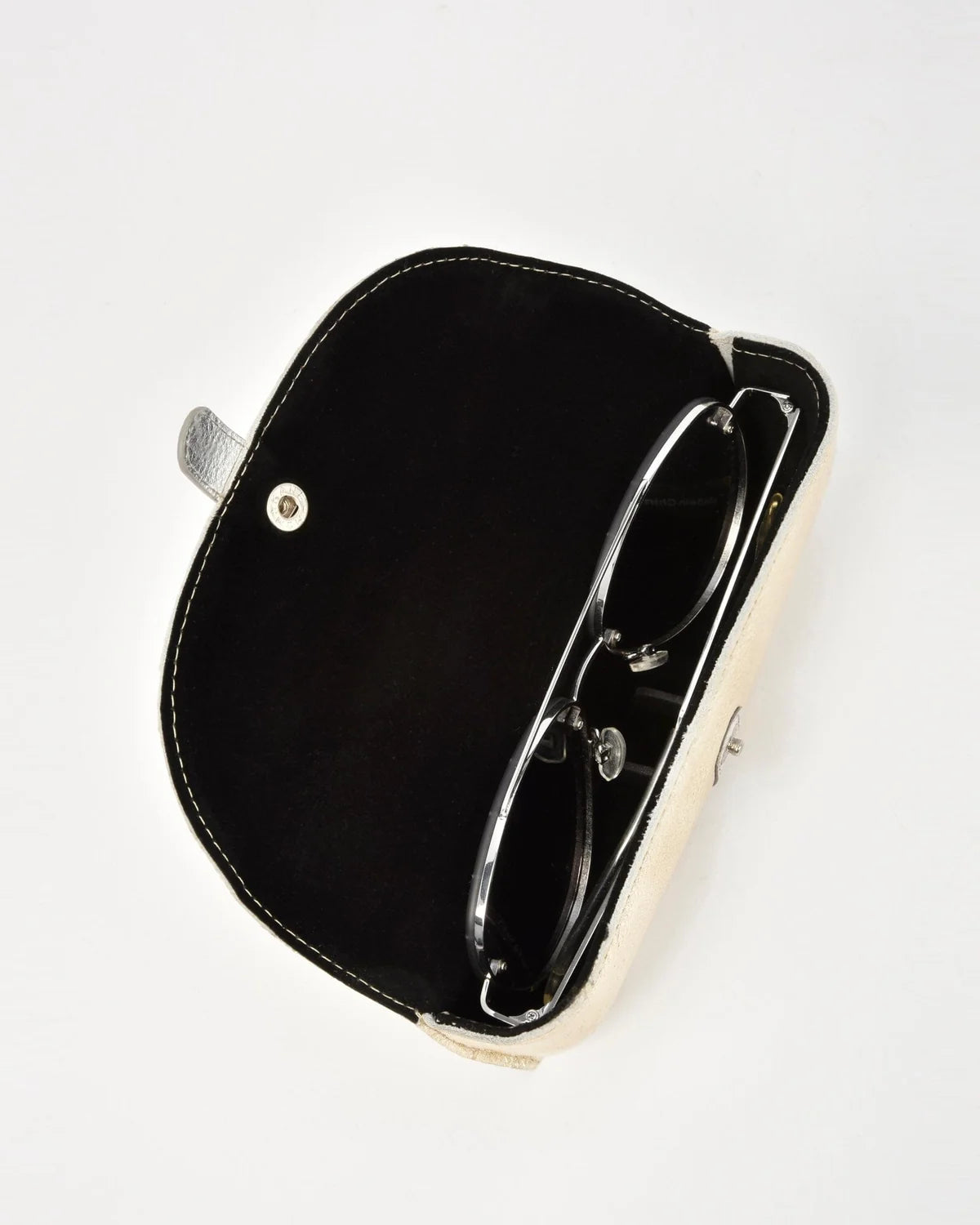 Iris Soft Leather Two Tone Glasses Case - Gold