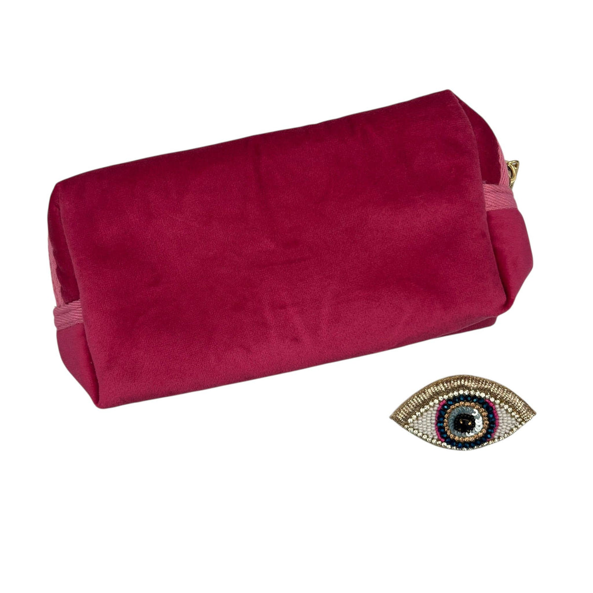 Pink Makeup Bag With Brooch: Sun Ray Eye
