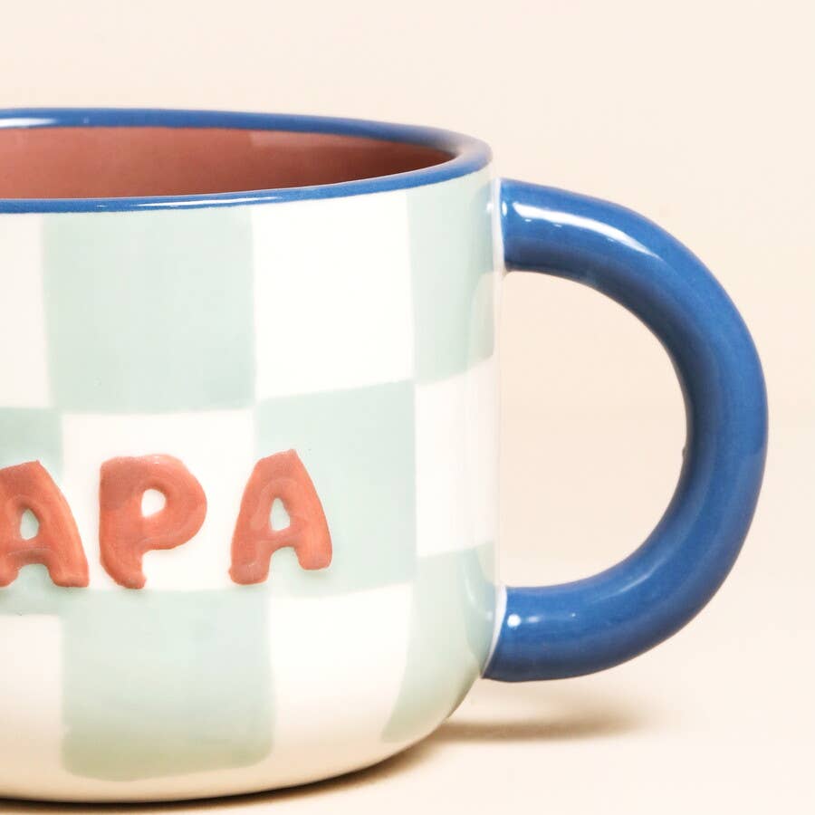 Ceramic Contrast Checkerboard Papa Mug