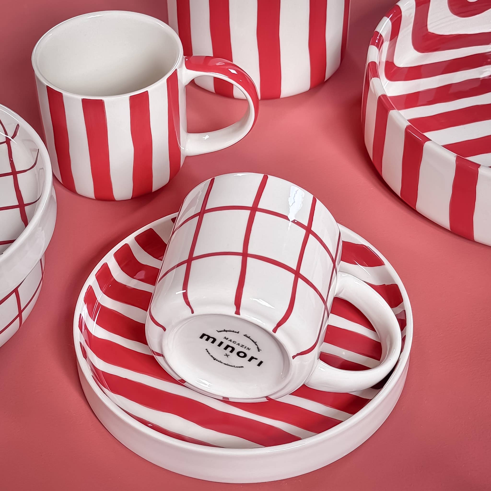Espresso Stripes - tramonto red (set of 2 - 4 pieces)