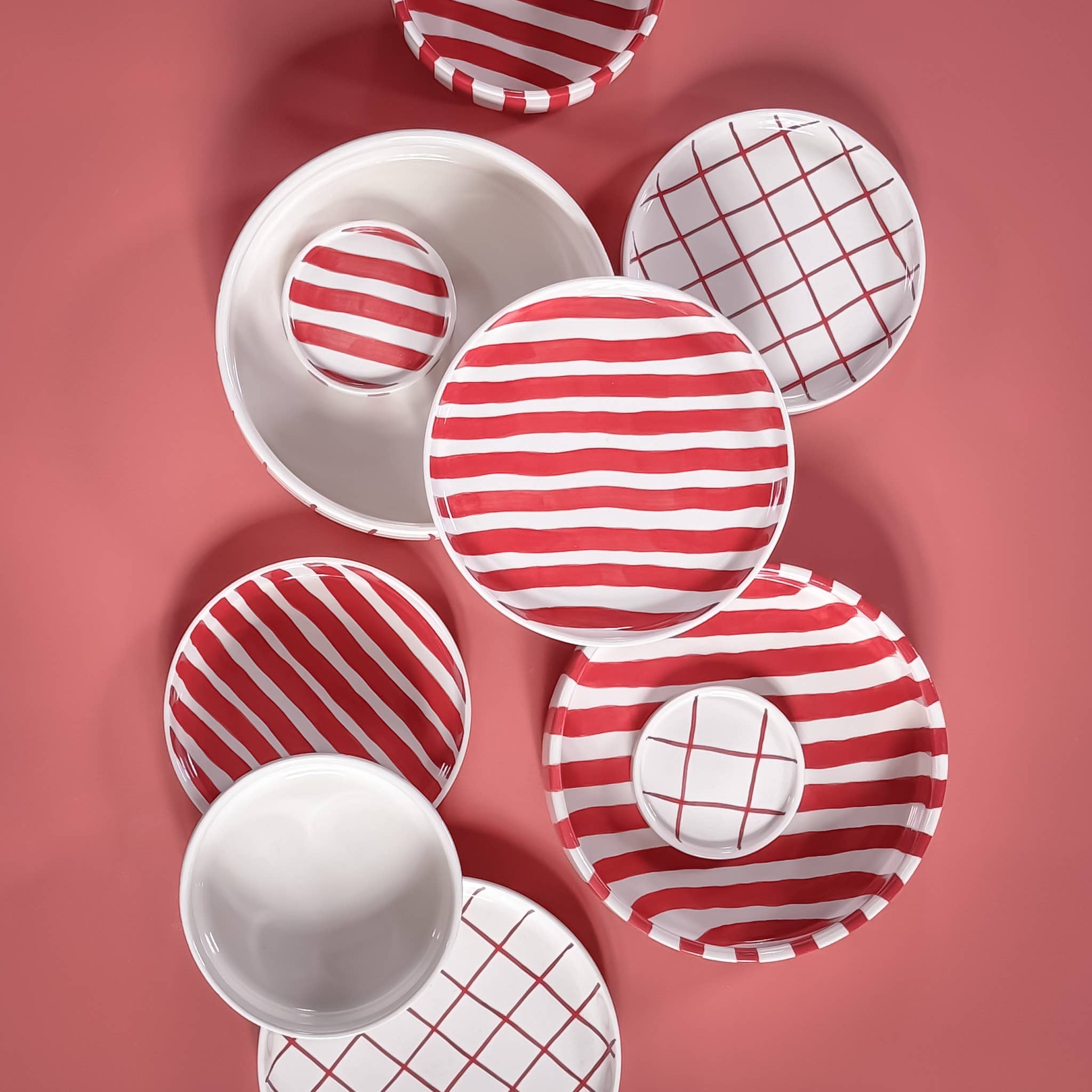 Espresso Stripes - tramonto red (set of 2 - 4 pieces)