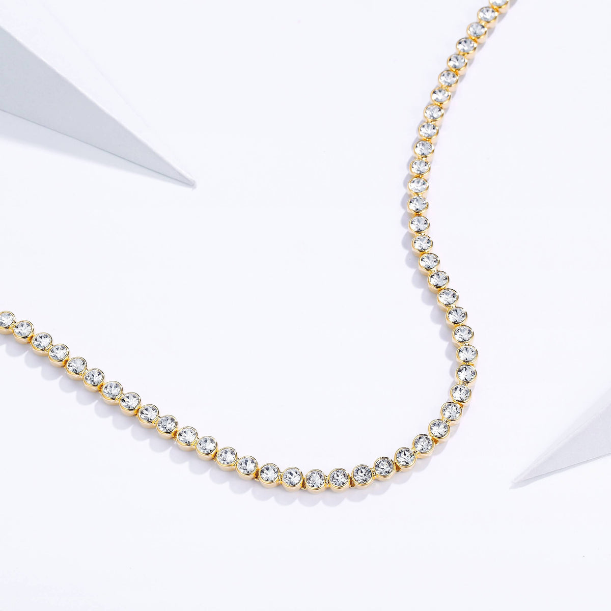 Tennis Necklace with Clear Swarovski Crystals Go|5-1267-GCLR