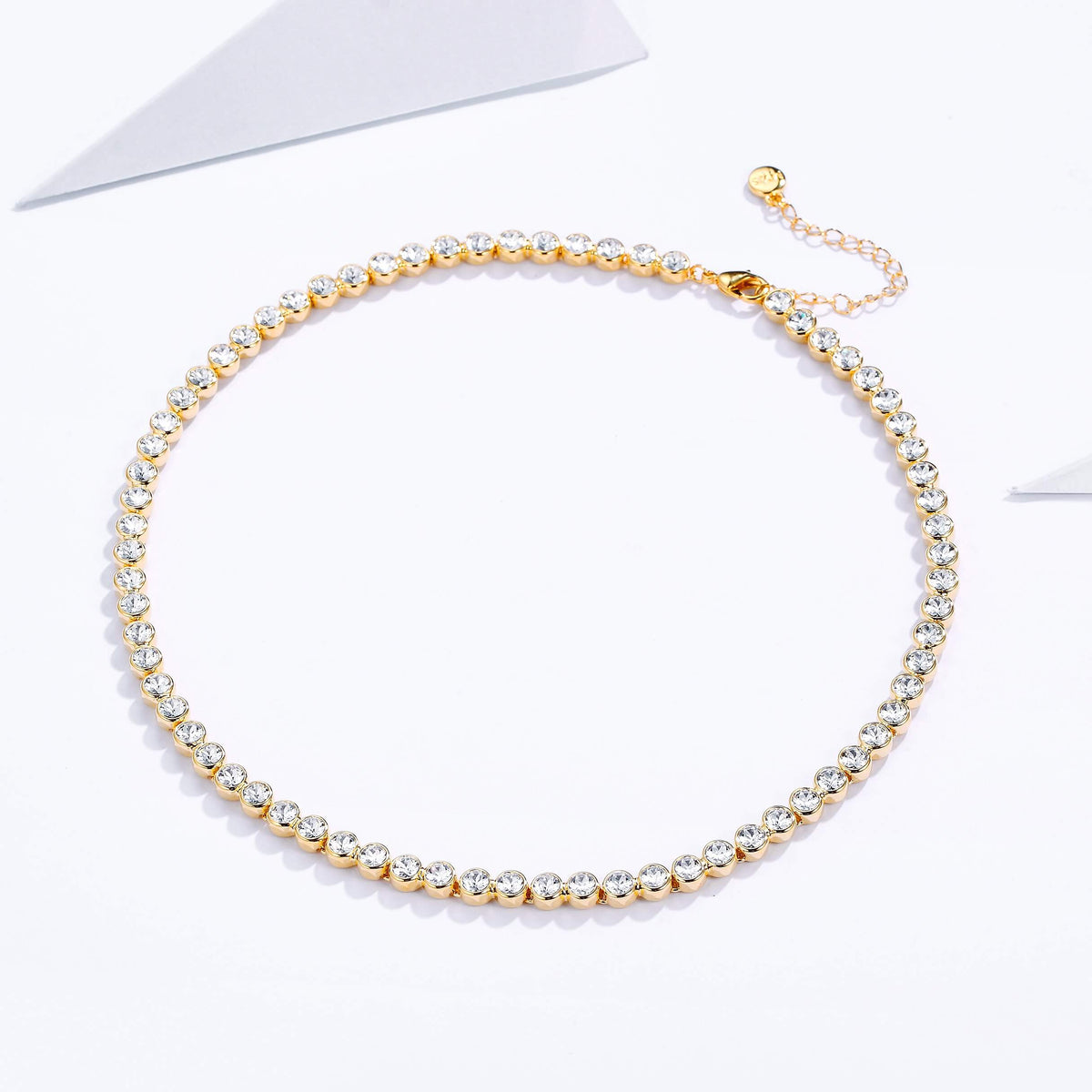 Tennis Necklace with Clear Swarovski Crystals Go|5-1267-GCLR
