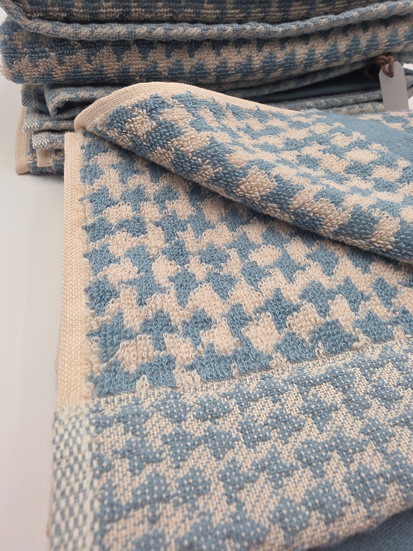 Hand Towel- Houndstooth Blue Haze