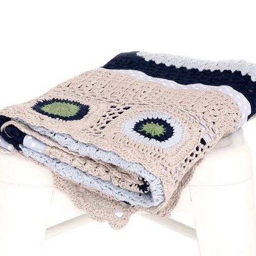 And The Little Dog Laughed- Sky Blue Hand Crochet Blanket