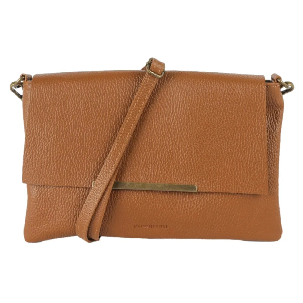 MAISON FANLI - LOLA Leather Cross Body Bag CARAMEL