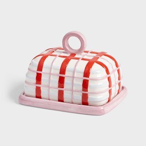 KLEVERING-Butter dish plaid pink