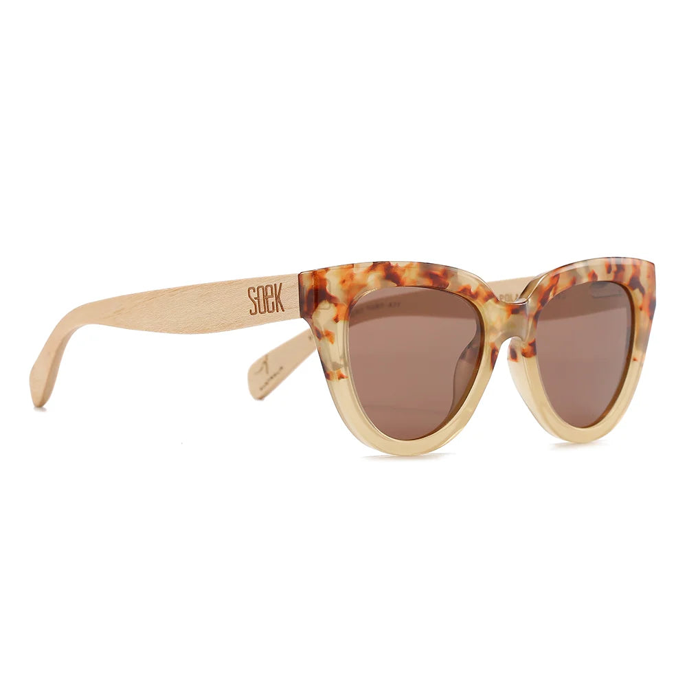 Soek FLUTTER Desert Tort l Sunglasses l Brown Lens l White Maple Arms
