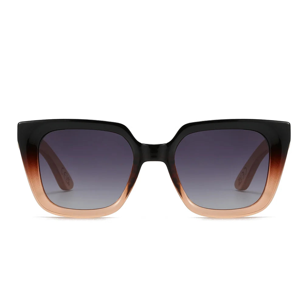 SOLUNA OMBRE l Sunglasses l Black Polarised Lens l Walnut Maple Arm