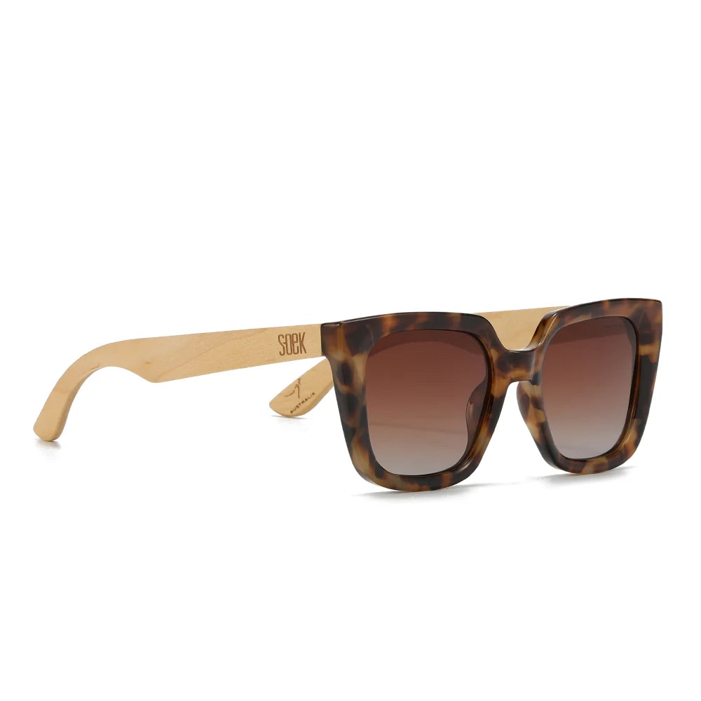 Soek SOLUNA MOCHA TORT l Polarised Sunglass l Walnut Maple Arm