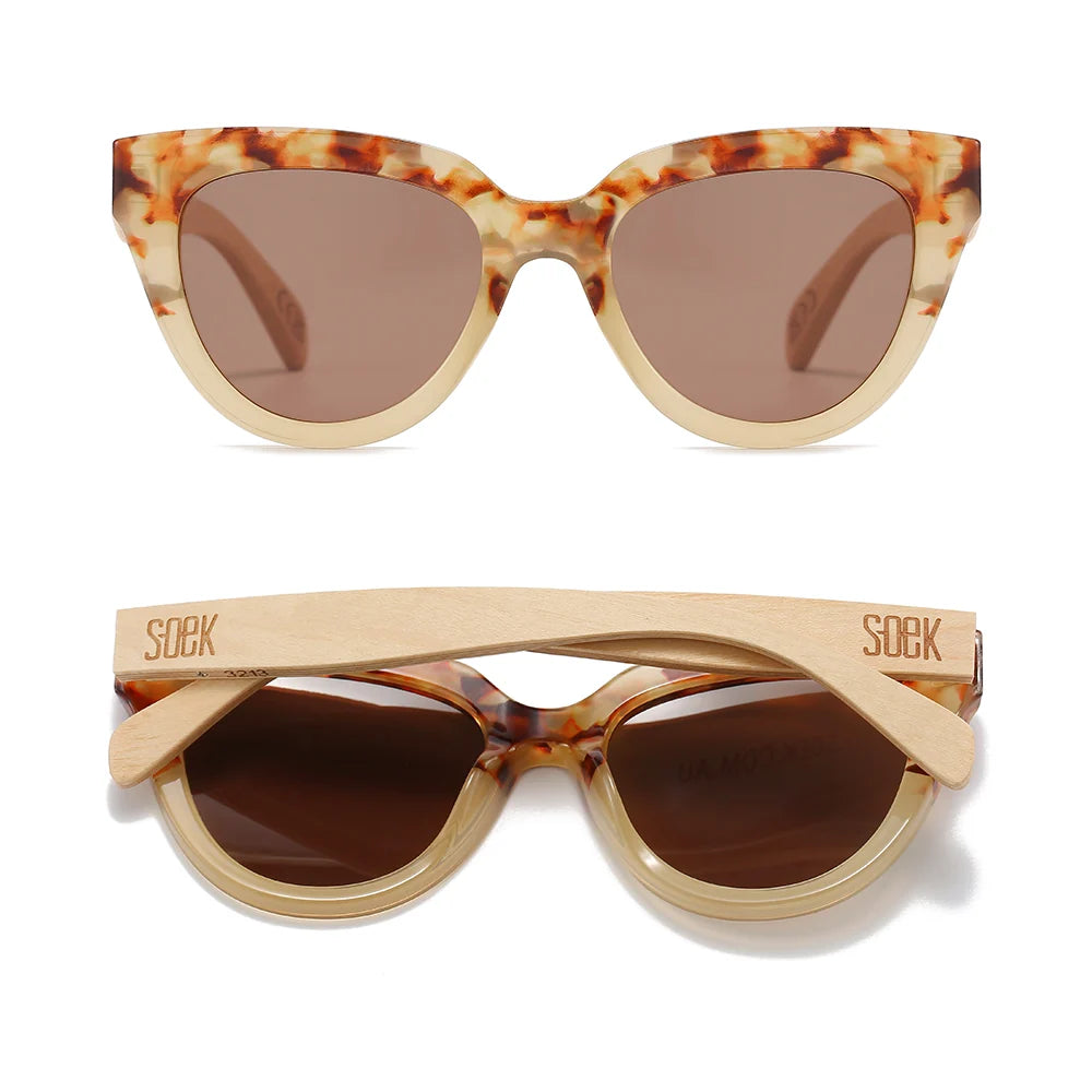 Soek FLUTTER Desert Tort l Sunglasses l Brown Lens l White Maple Arms
