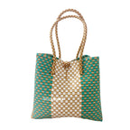 Duchess Amalfi – Aqua & Sand Woven Tote