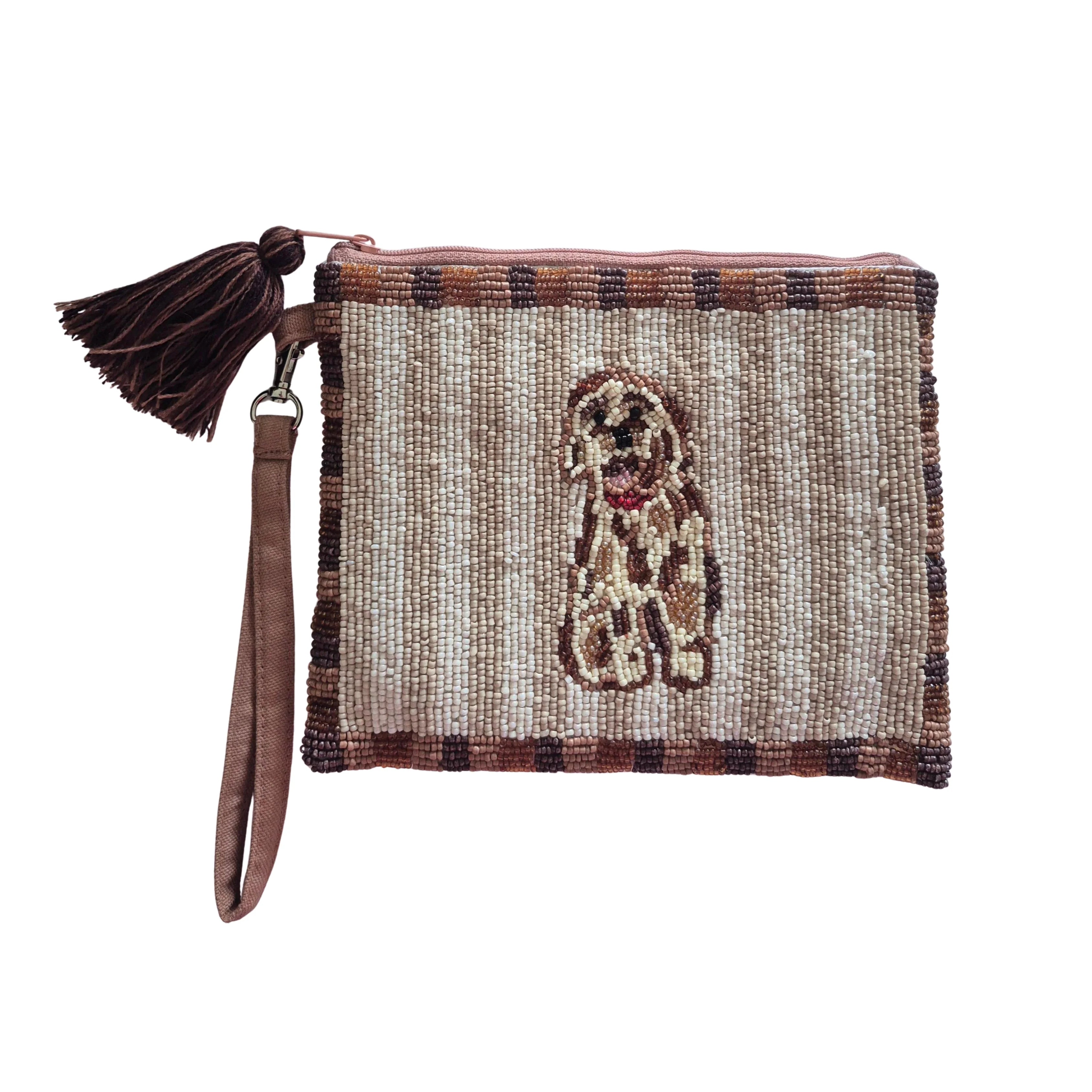 Puppy Beaded small clutch