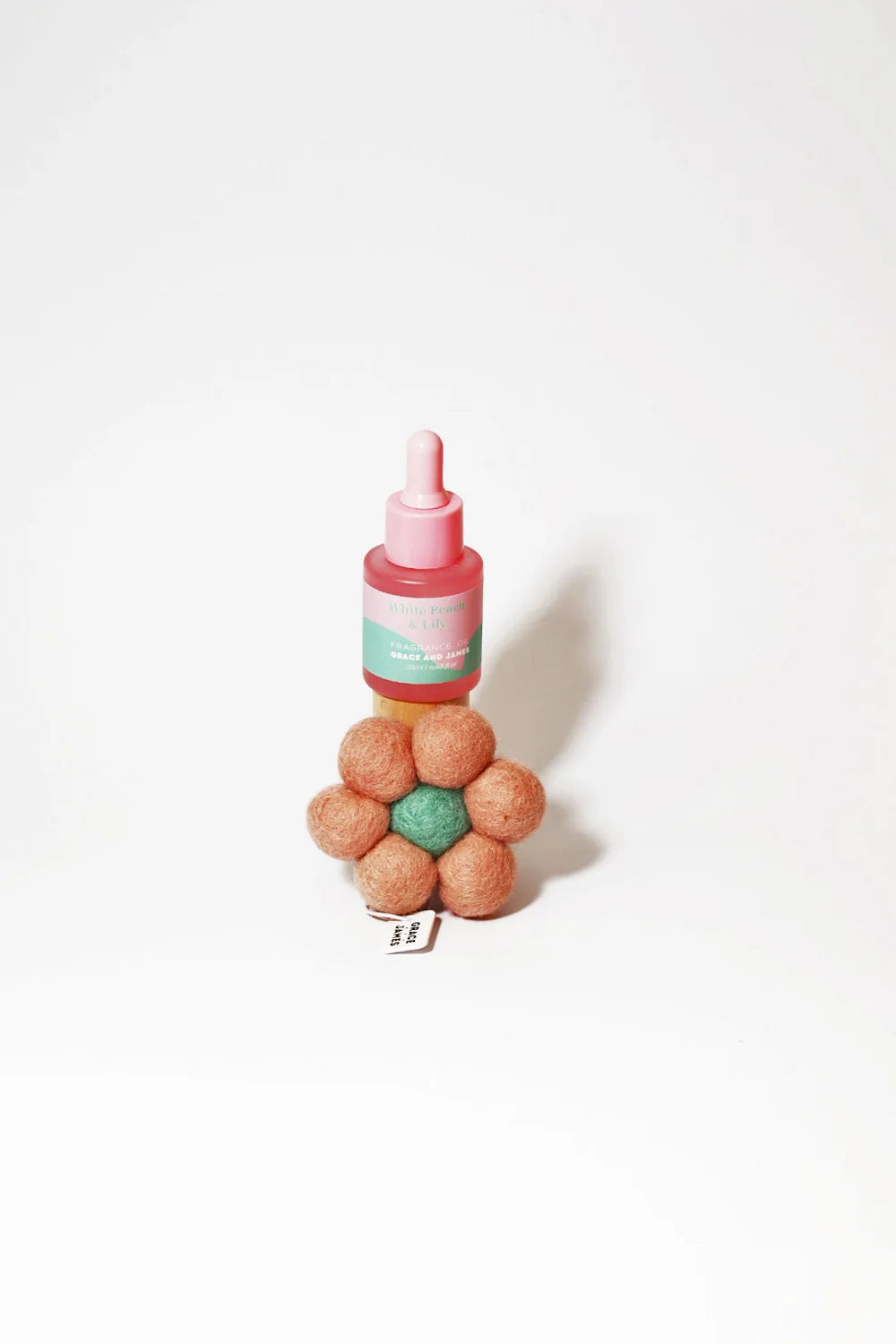 Grace and James - White Peach & Lily - Felt Air Freshener
