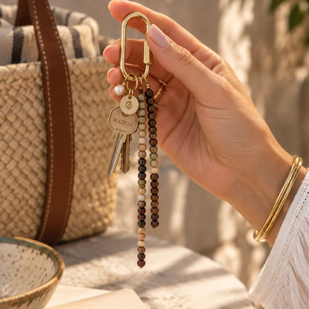 Gemstone Key Ring - Luna Brown