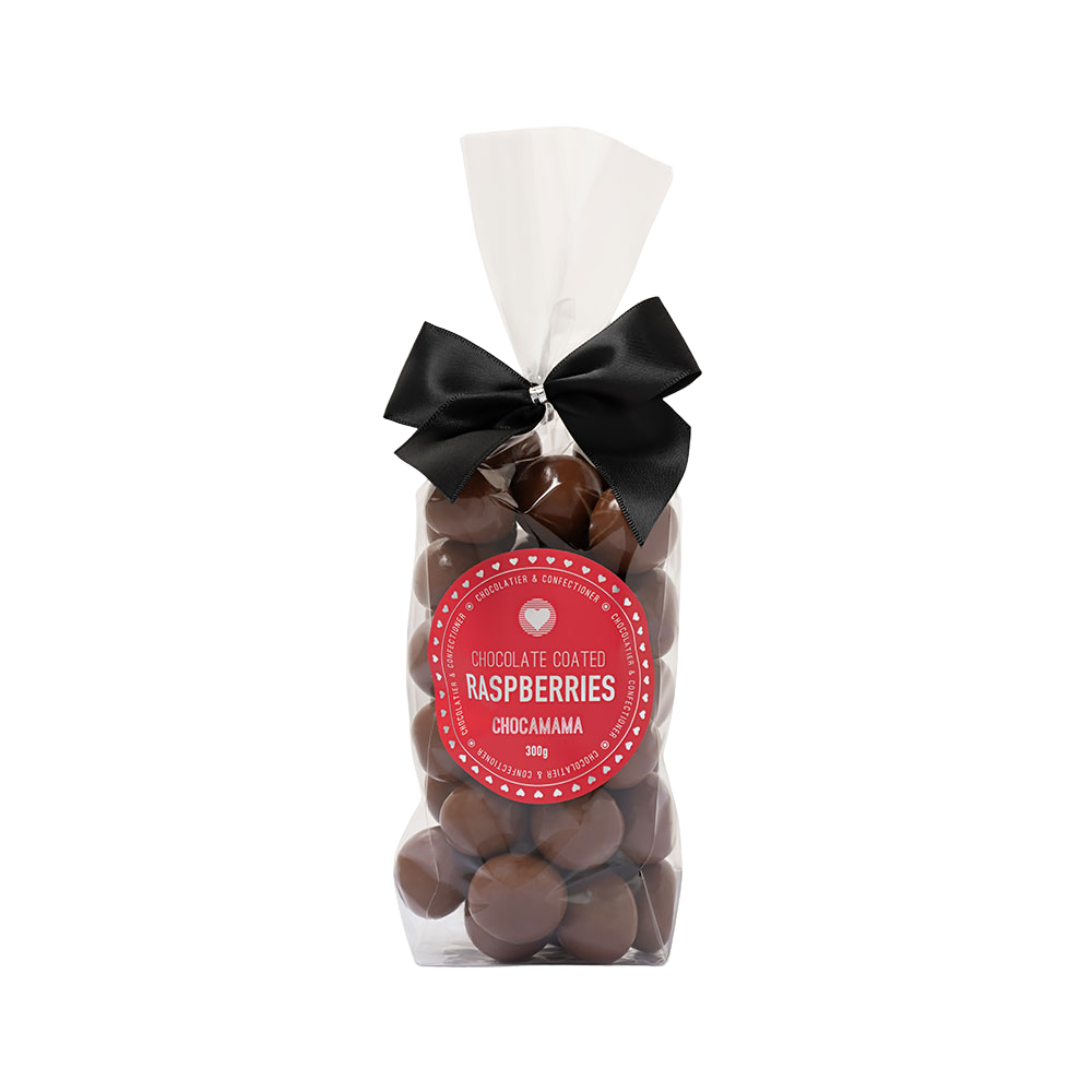 Chocamama milk choc raspberries 300g