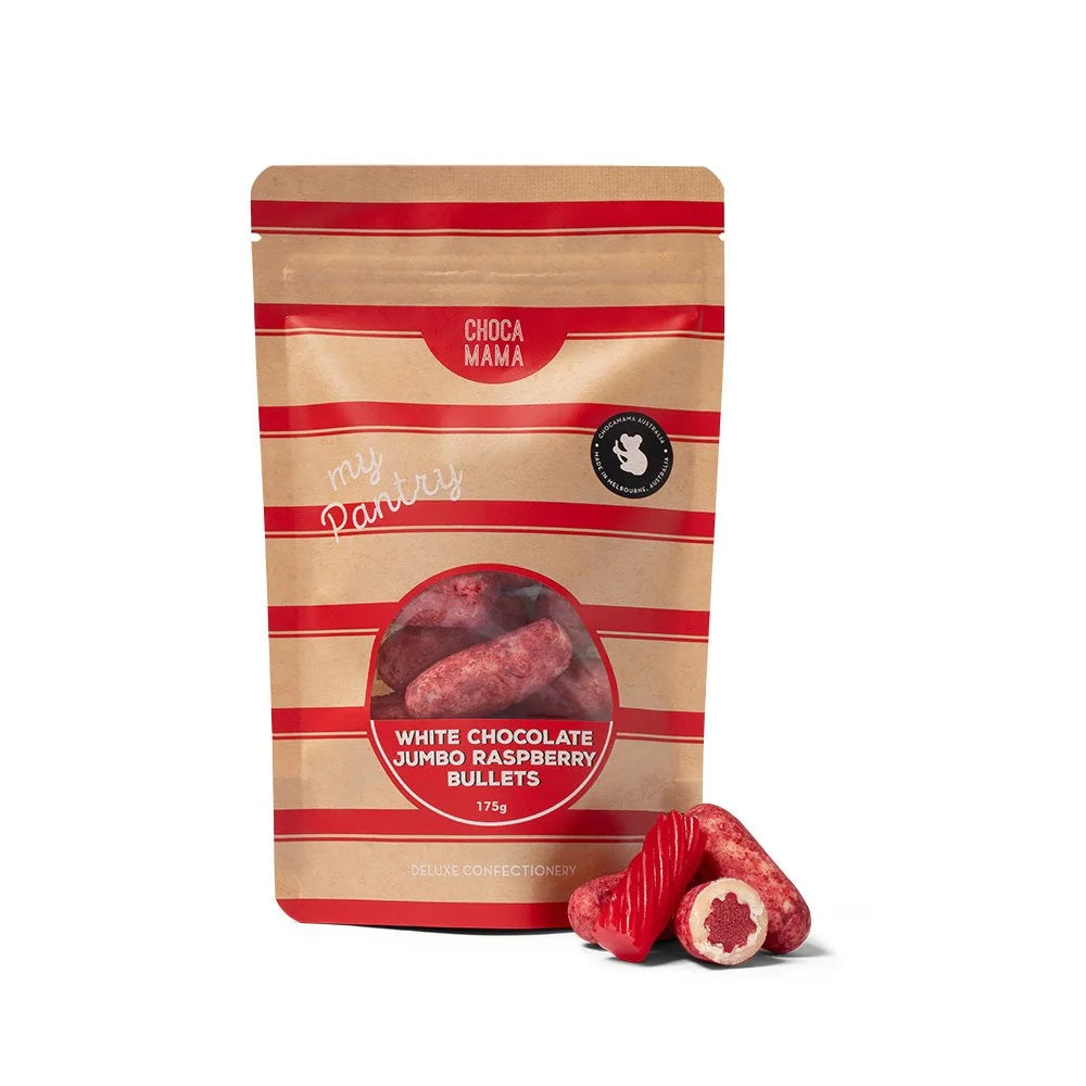 Choca Mama White Chocolate Raspberry Bullets 175g