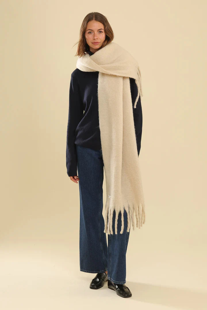 Cream Ella Woven Scarf