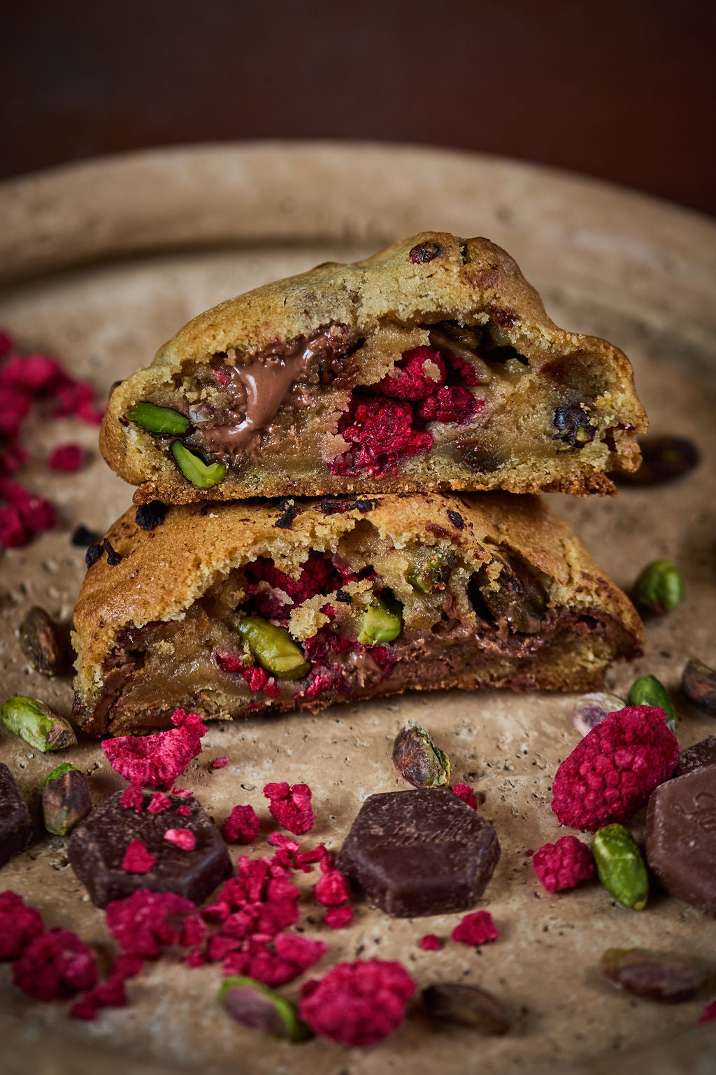 Raspberry pistachio cookie