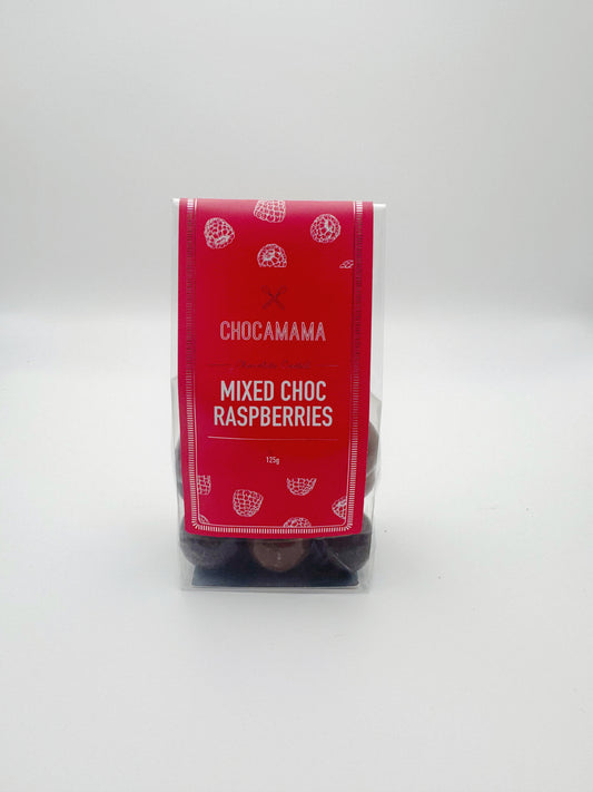 Mixed Choc Raspberries-125g