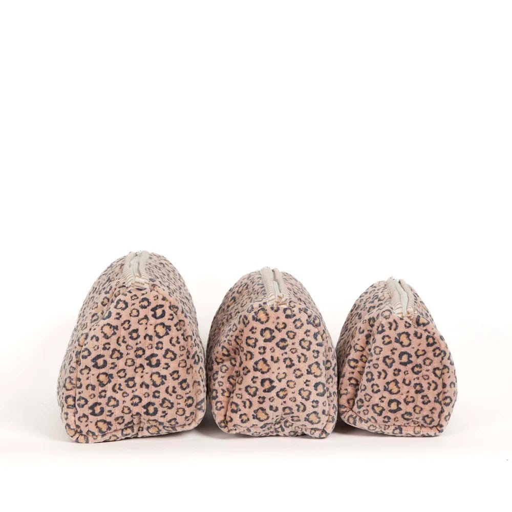 Parisian cool set of 3 pouches - Leopard Blush
