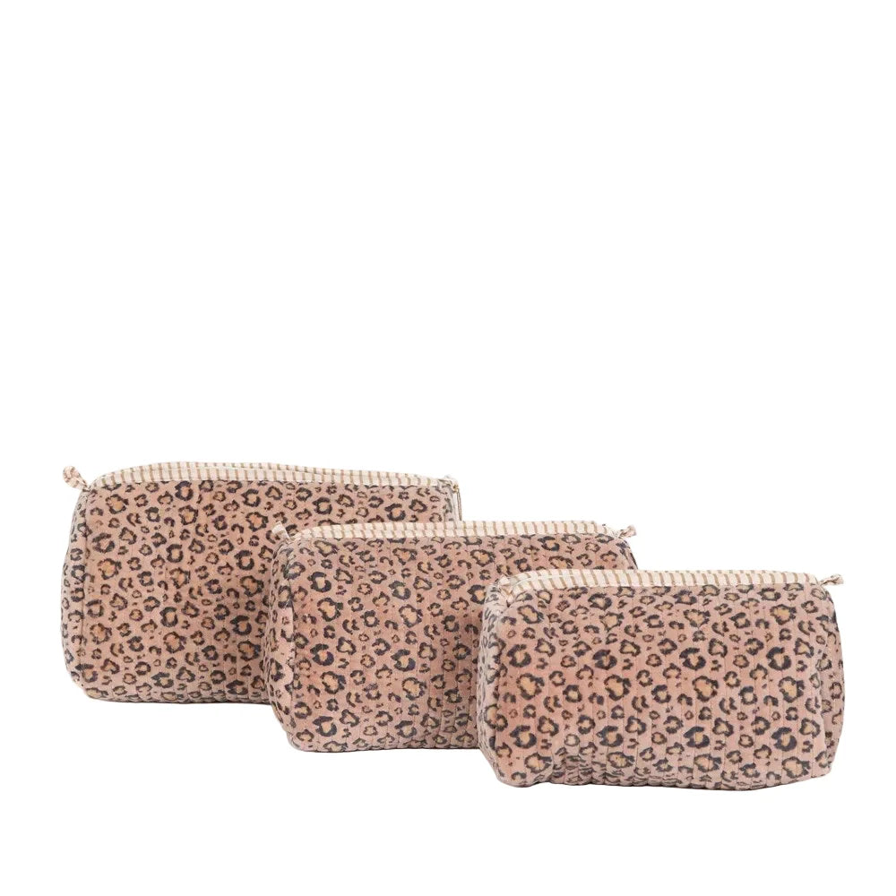 Parisian cool set of 3 pouches - Leopard Blush