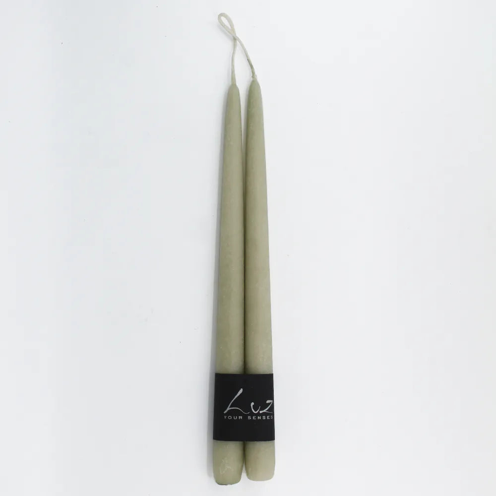 Francalia Luz Taper Pair Suede Eucalyptus
