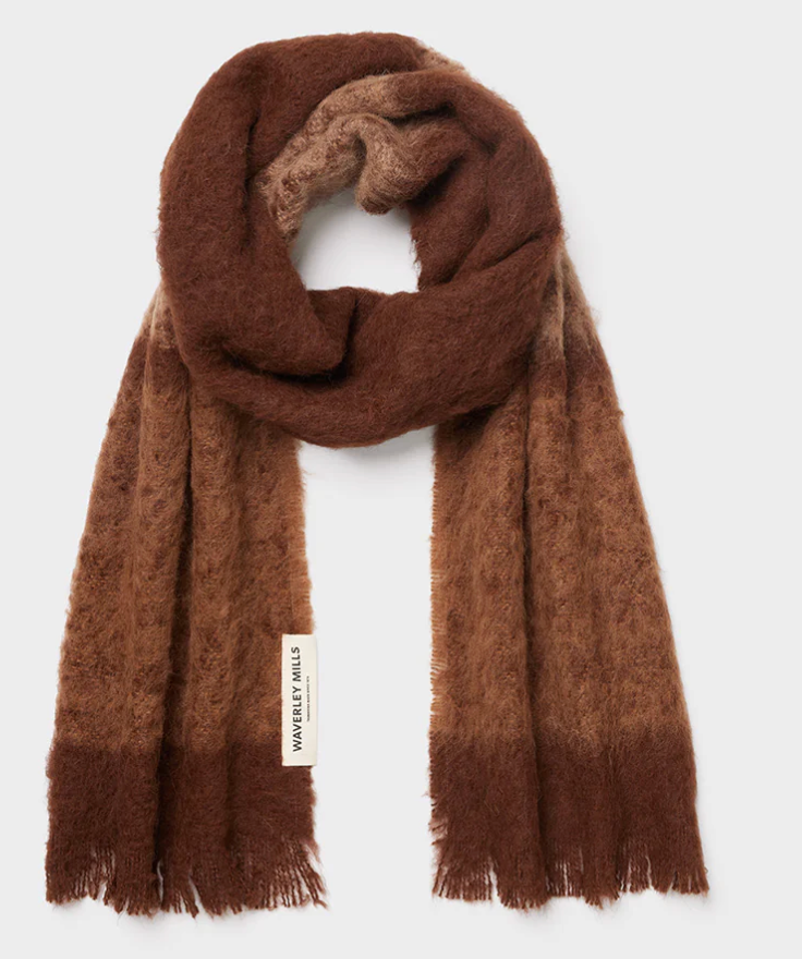 Waverly Mills Sunday Scarf in Mocha Alpaca Wool