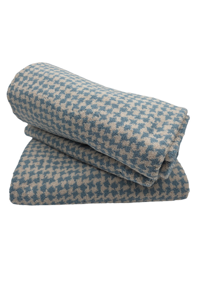 Fridah Houndstooh Blue Haze Bath Towel
