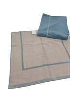 Border Bath Mat in Blue Haze