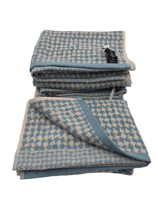 Hand Towel- Houndstooth Blue Haze