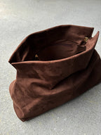 Becca Suede Clutch Bag Brown