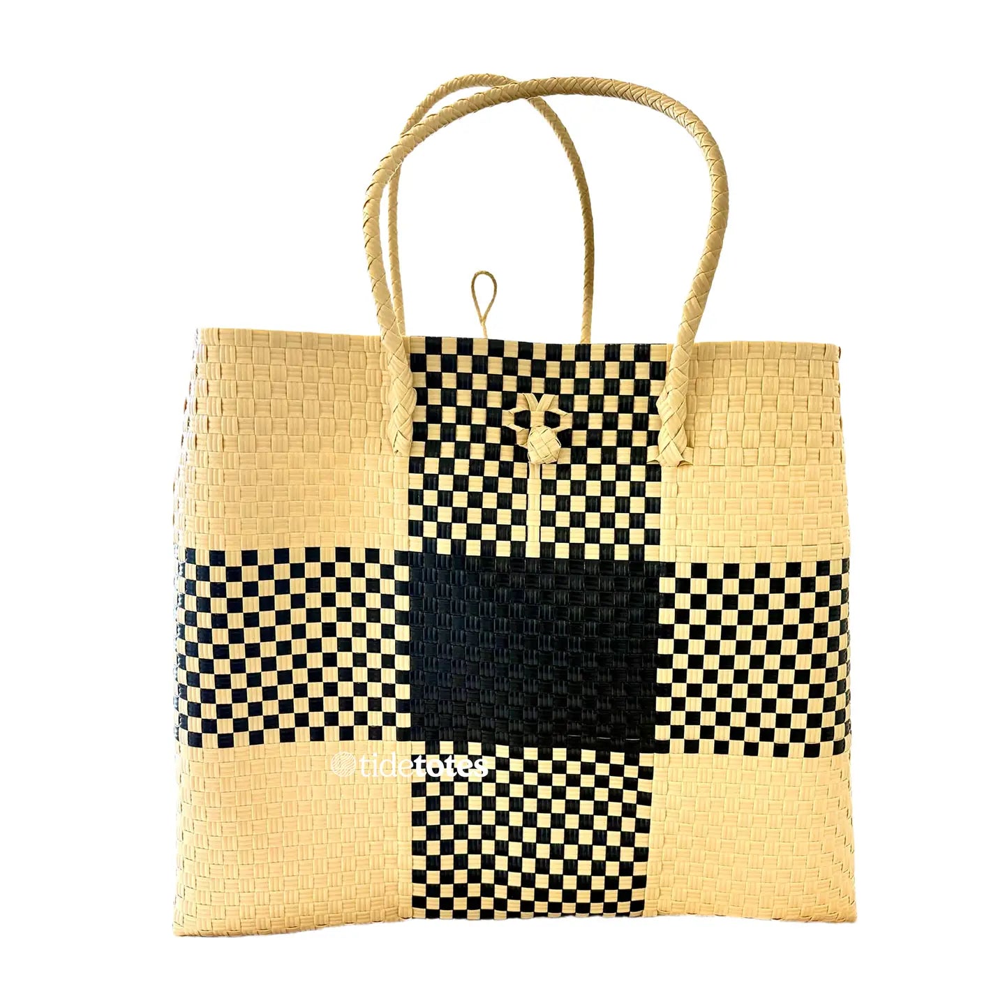 Elemental Coalstone Weave –  Tote in Sand & Black