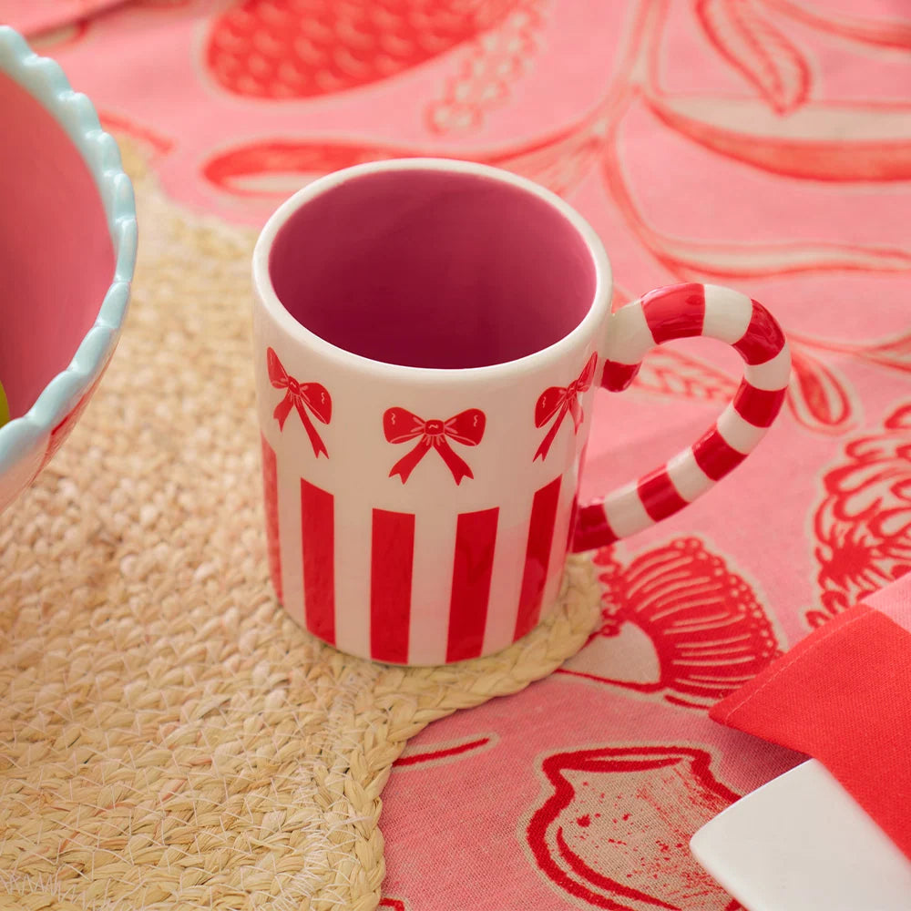 Ceramic Mug - Bow & Stripe