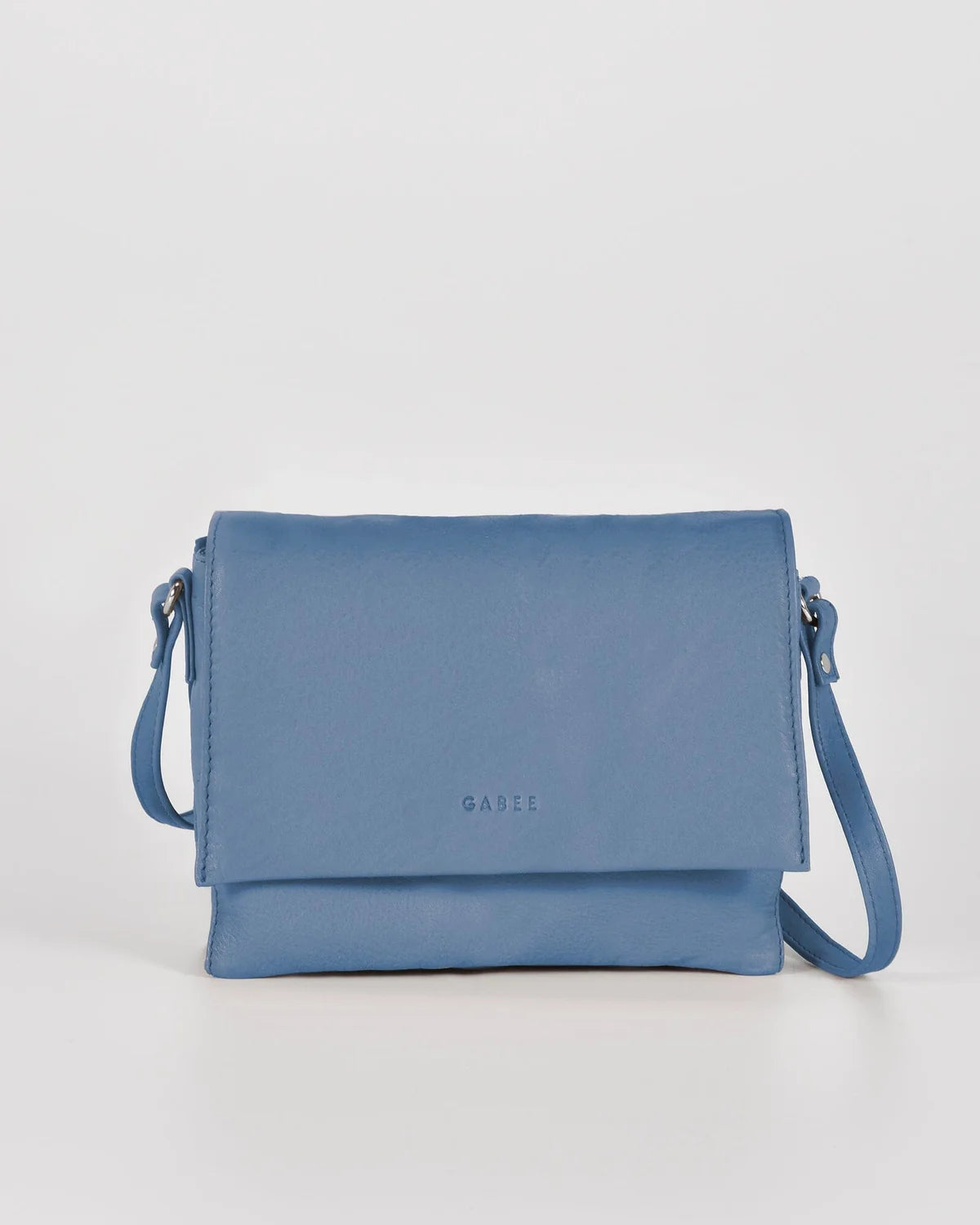 Leather Flap bag- Powder Blue