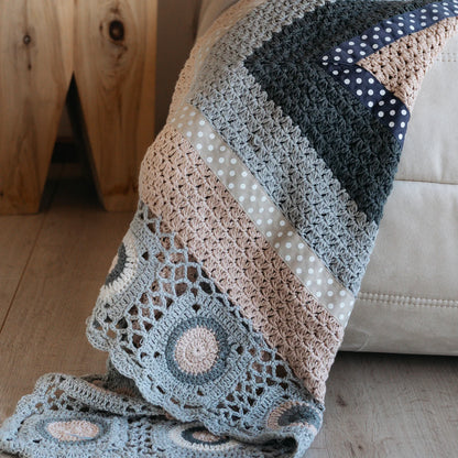 And The Little Dog Laughed- Grey and Cream hand crochet blanket