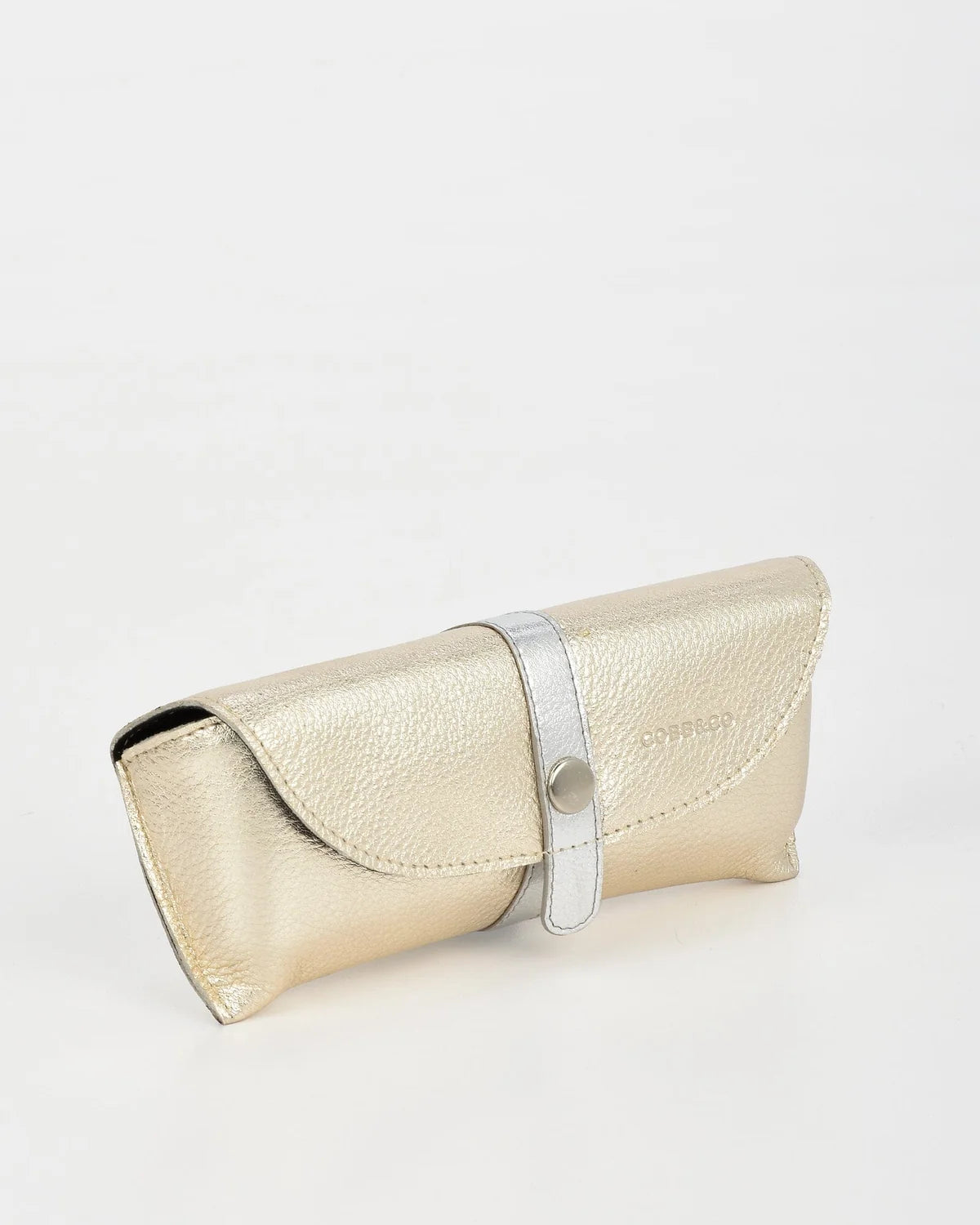 Iris Soft Leather Two Tone Glasses Case - Gold