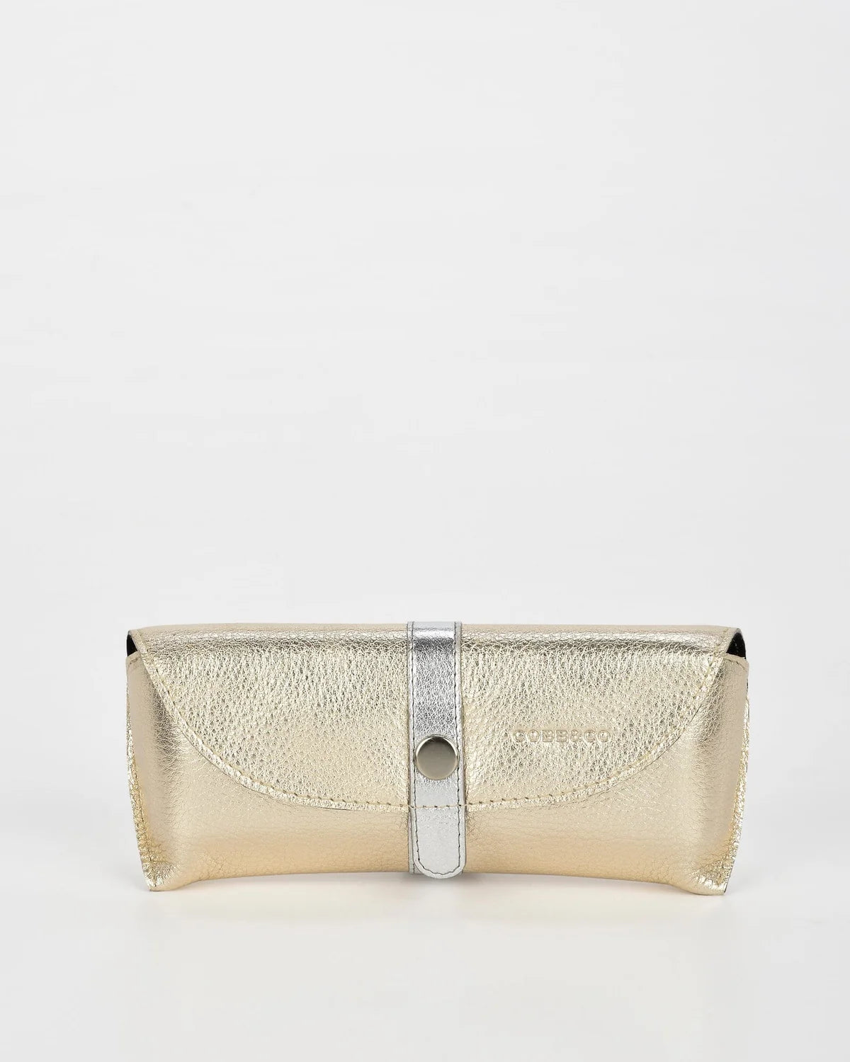 Iris Soft Leather Two Tone Glasses Case - Gold
