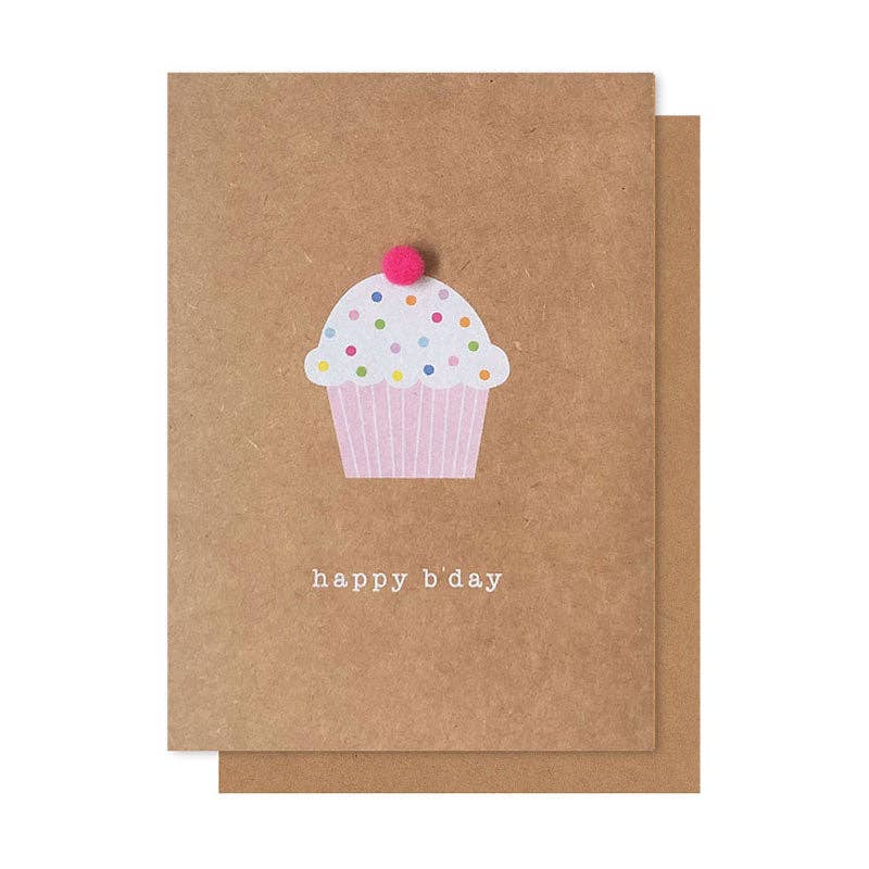 CUPCAKE POM POM CARD